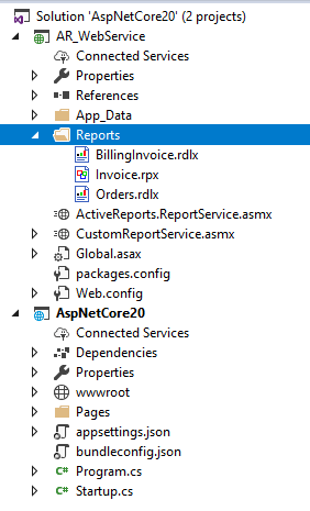 New folder structure for report service