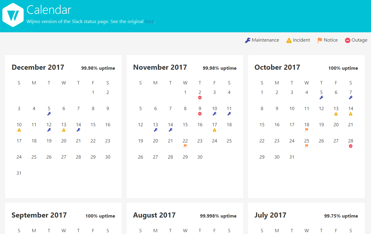 Custom JavaScript Calendar Sample