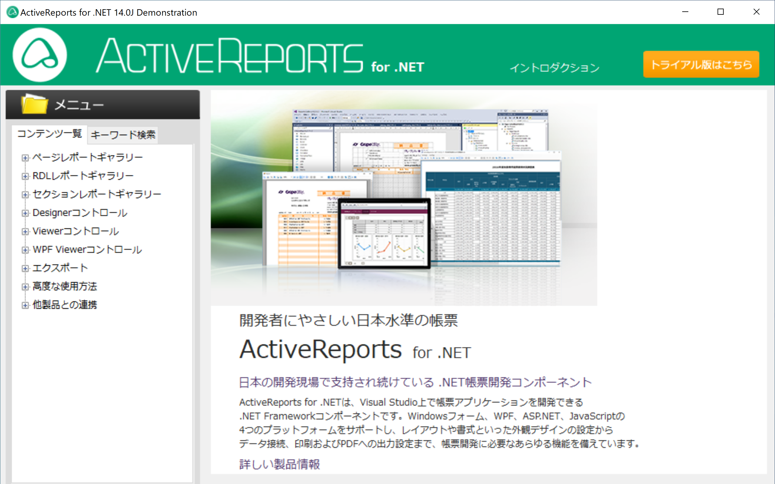 ActiveReports for .NETのデモ